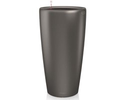 LECHUZA RONDO PREMIUM 40 - Plantenbak - met uitneembare binnenbak - met bewateringssysteem - ALL-IN-ONE set met LECHUZA-PON - antraciet metallic