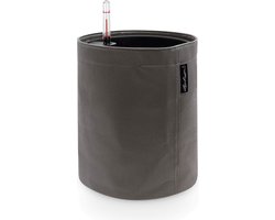 LECHUZA TRENDCOVER 23 veganistisch leer - Plantenbak - met uitneembare binnenbak - met bewateringssysteem - ALL-IN-ONE set met LECHUZA-PON - antraciet