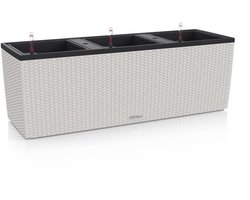 LECHUZA TRIO COTTAGE 30 - Plantenbak - met uitneembare binnenbakken - met bewateringssysteem - ALL-IN-ONE set met LECHUZA-PON - licht grijs