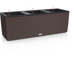 LECHUZA TRIO COTTAGE 40 - Plantenbak - met uitneembare binnenbakken - met bewateringssysteem - ALL-IN-ONE set met LECHUZA-PON - mokka