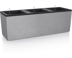 LECHUZA TRIO STONE 30 - Plantenbak - met uitneembare binnenbakken - met bewateringssysteem - ALL-IN-ONE set met LECHUZA-PON - steengrijs