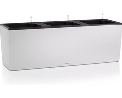 LECHUZA TRIO STONE 40 - Plantenbak - met uitneembare binnenbakken - met bewateringssysteem - ALL-IN-ONE set met LECHUZA-PON - kwarts wit