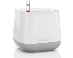 LECHUZA YULA - plantenpot - ALL-IN-ONE - satijnwit/grijs