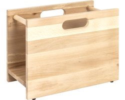 Lectuurbak – Beukenhout bruin – Tijdschriftenrek – 40 cm breed, 21 cm diep, 30 cm hoog