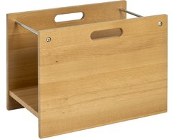 Lectuurbak – Massief beukenhout bruin – Tijdschriftenrek – 40 cm breed, 25 cm diep, 30 cm hoog