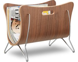 lectuurbak - met handvaten - 30 x 37 x 25 cm - hout - metaal - modern