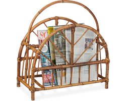 lectuurbak rotan - rond - 47 x 43,5 x 20,5 cm - met handgreep - natuur