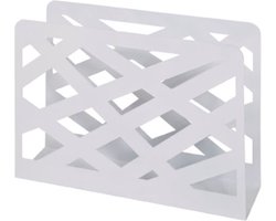 Lectuurbak – Wit metaal – Tijdschriftenrek – 35 cm breed, 10 cm diep, 26 cm hoog