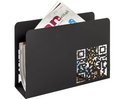 Lectuurbak – Zwart metaal – Met QR-code display – 35 cm breed, 10 cm diep, 26 cm hoog