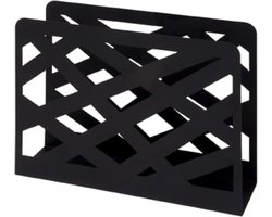 Lectuurbak – Zwart metaal – Tijdschriftenrek – 35 cm breed, 10 cm diep, 26 cm hoog