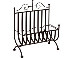 Lectuurbak – Zwart metaal – Tijdschriftenrek – 37 cm breed, 18 cm diep, 44 cm hoog