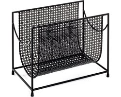 Lectuurbak – Zwart metaal – Tijdschriftenrek – 37 cm breed, 22 cm diep, 30 cm hoog