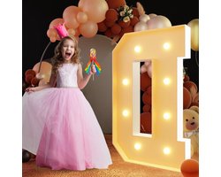 LED Alfabet Lamp - Verlichte Letter Decoratieve Lamp - Feestversiering - Zelf te Monteren - 120 cm - Wit