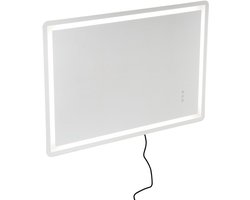 Led Badkamerspiegel ，70 X 100 cm, Wandmodel met voor- en Achtergrondverlichting, Mistvrij, 3 Dimbare Kleurtemperaturen voor Betere Make-Up en Persoonlijke HygiëNe