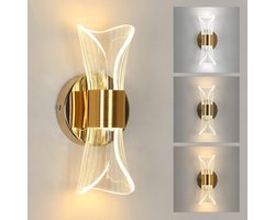 LED Binnen Wandlamp - Moderne Wandlamp - LED Wandverlichting - Acryl Binnen Wandlamp voor Slaapkamer, Woonkamer, Hal, Trap - Goud