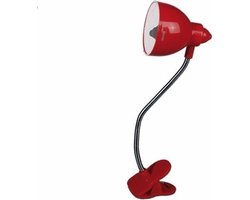 LED boek leeslampje met klem rood