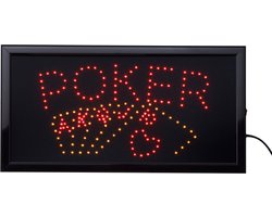 Led bord - Poker - led sign - Led bord bar - Light box - Led verlichting - Bar accessoires - Bar/cafe - Led lampjes - Rood - Geel  - Ledbord - LED borden - Cave & Garden