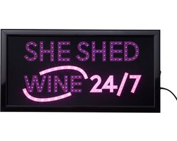 Led bord -  She-Shed - led sign - Led bord womancave- Light box - Led verlichting - Bar accessoires - Bar/cafe - Led lampjes - Roze - Paars - Led borden - Cave & Garden