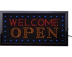 Led bord – Welcome open - 50 x 25cm - Led verlichting - Bar Decoratie - Light box - led borden - Decoratie - LED - Led decoratie - Cave & Garden