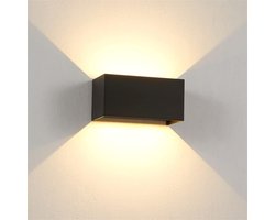 LED-buitenwandlamp - Waterdichte decoratie - Wandlamp voor hekwerk - Buitenverlichting - Verstelbare lichthoek - Wandmontage - Modern design - Op- en neerwaartse verlichtingsarmatuur - Geschikt voor veranda, garage, tuin, terras - Zwart - 24W
