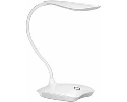 LED Bureau Lamp - Aanraak Dimmen - 3 Helderheidsniveaus Flexibele Slanke Hals - 1 - Voor Lezen Werken Leren - Wit