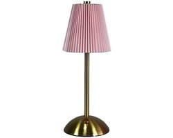 LED-bureaulamp - Kleine geplooide bureaulamp - Minimalistische nachtkastjelamp - Dimbaar - Met lampenkap - Zachte verlichting - Geschikt voor slaapkamers, woonkamers, kantoren, nachtkastjes - Roze