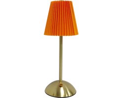 LED-bureaulamp - Kleine geplooide bureaulamp - Minimalistische nachtkastjelamp - Dimbaar - Met lampenkap - Zachte verlichting - Geschikt voor slaapkamers, woonkamers, kantoren, nachtkastjes - Oranje