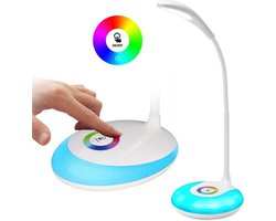 LED Bureaulamp met Flexibele Arm – 256 Kleuren RGB – Dimbaar – USB & Batterijvoeding – Nachtlamp & Leeslamp