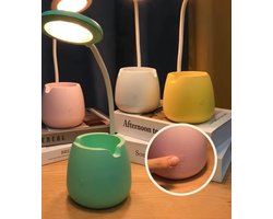 LED Bureaulamp met Pennenhouder – Draadloos – USB Oplaadbaar – Touch Bediening – Groen