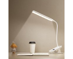 LED-bureaulamp met verstelbare standaard - bureaulamp - bureaulamp led - Daglicht bureaulamp - Bureaulamp - Tafellamp oplaadbaar - Kunststof - Wit