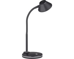 LED Bureaulamp - Torna Berony - 3W - Warm Wit 3000K - Rond - Flexibele Arm - Mat Titaan - Kunststof