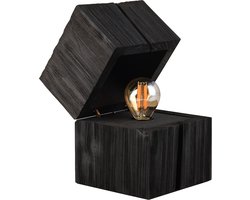 LED Bureaulamp - Trion Bomo - E14 Fitting - 2W - Zeer Warm Wit 2700K - Zwart - Natuur Hout