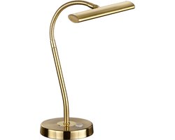 LED Bureaulamp - Trion Curty - 4W - Warm Wit 3000K - Dimbaar - Rond - Mat Goud - Aluminium