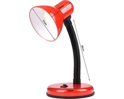 LED Bureaulamp - Velvin Brin - E27 Fitting - Aan/Uit Schakelaar - Flexibele Arm - Rood