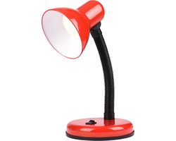 LED Bureaulamp - Velvir Brin - E27 Fitting - Aan/Uit Schakelaar - Flexibele Arm - Rood