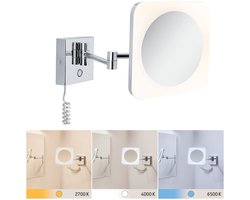 LED-cosmeticaspiegel Jora IP44 White Switch 60lm 230V 3,3W Chroom, Wit, Spiegel