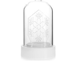 LED Decoratie Koepel - Glazen Dome Lichtjes - Kerstsfeer Creëren - Met Sneeuwvlokken - 5.5 x 9 cm - Wit