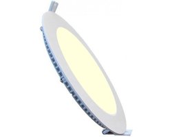 LED Downlight Slim - Inbouw Rond 12W - Warm Wit 2700K - Mat Wit Aluminium - Ø170mm