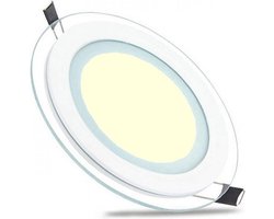LED Downlight Slim - Inbouw Rond 12W - Warm Wit 3000K - Mat Wit Glas - Ø160mm