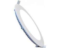 LED Downlight Slim - Inbouw Rond 18W - Helder/Koud Wit 6400K - Mat Wit Aluminium - Ø225mm