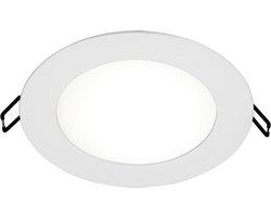 LED Downlight Slim - Inbouw Rond 3W - Warm Wit 2700K - Mat Wit Aluminium - Ø83mm