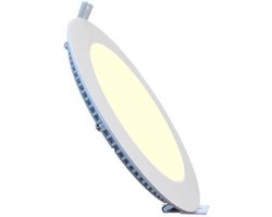 LED Downlight Slim - Inbouw Rond 6W - Warm Wit 2700K - Mat Wit Aluminium - Ø120mm
