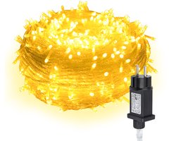LED Fairy Lights Lichtsnoer Binnen en Buiten - 200LEDs 20M - Waterdicht Tuinverlichting - LED Lampjes Slinger - Lichtsnoer Binnen - Buitenverlichting Lichtslinger - Lichtsnoeren - transparant kabel - warm wit