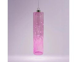 LED glazen hanglamp - Decoratieve hanglamp - Sfeerverlichting binnen - Met timerfunctie - 24 x 6 cm - Lavendel paars