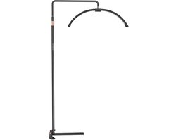 LED Half Moon Vloerlamp – 36W – Dimbaar 3200-5600K – Met Statief & Telefoonhouder – Voor Vloggen & Beauty – Zwart