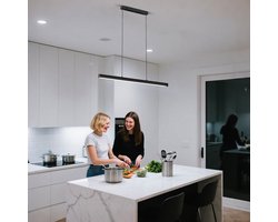 LED-hanglamp 36W Koelwit Moderne hanglamp voor eettafel met in hoogte verstelbare draaibare kop, lineaire lichtstrip voor woonkamer, eetkamer, kantoor, studio NAIZY