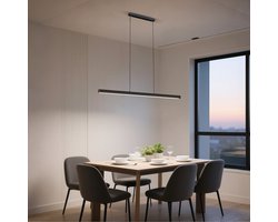 LED-hanglamp 48W Dimbaar Moderne hanglamp voor eettafel met in hoogte verstelbare draaibare kop, lineaire lichtstrip voor woonkamer, eetkamer, kantoor, studio NAIZY