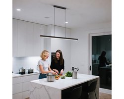 LED-hanglamp 48W Koelwit Moderne hanglamp voor eettafel met in hoogte verstelbare draaibare kop, lineaire lichtstrip voor woonkamer, eetkamer, kantoor, studio NAIZY