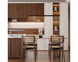 LED-hanglamp 48W Warmwit Moderne hanglamp voor eettafel met in hoogte verstelbare draaibare kop, lineaire lichtstrip voor woonkamer, eetkamer, kantoor, studio NAIZY