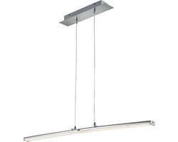 LED Hanglamp - Hangverlichting - Trion Stilo - 16W - Natuurlijk Wit 4000K - Rechthoek - Mat Chroom - Aluminium